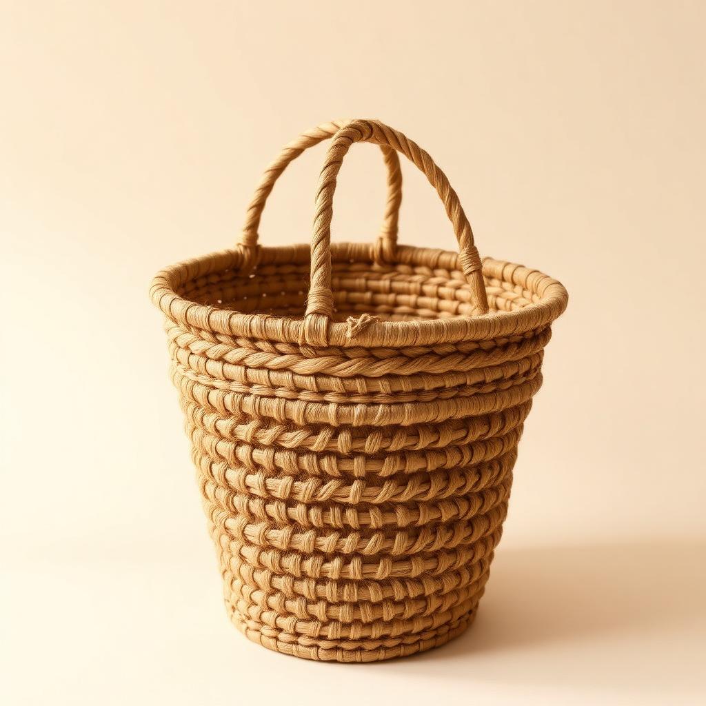 Handwoven sisal basket